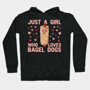 Just a Girl Who Loves Bagel Dogs - Kawaii Bagel Dog Hoodie